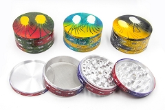 100mm 4 Part Designed Cut Colored Grinder 