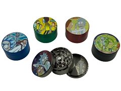 50mm 3 Part Rick & Morty Solid Colored Aluminum Grinder (Buy 12ct Display Box $3.50 each) DK5904A-3
