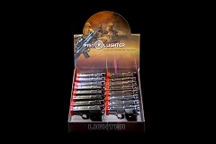 Pistol Double Flame Torch Lighter 16ct Display Box GH10260-2