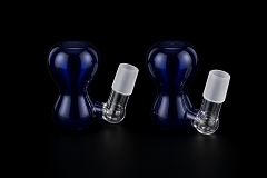 19mm Blue Inside Stem Ash Glass Bowl 