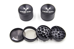 4 Part Sunken Shape Black Viking 63mm Grinder