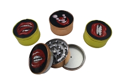 51mm 3 Part Shiny Colored Lips Aluminum Grinder (Buy 12ct Display Box $2.75 each) GR041-CCLIP