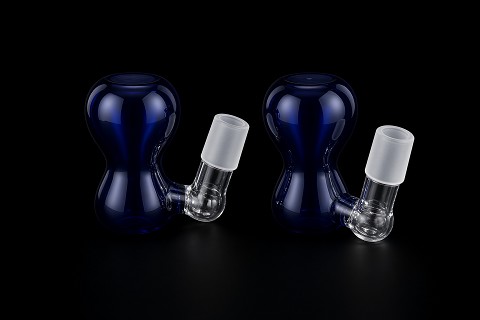 19mm Blue Inside Stem Ash Glass Bowl 