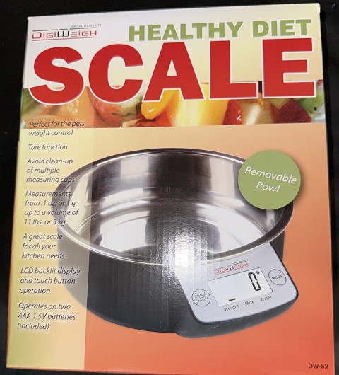 Digiweigh Removable Bowl Kitchen Scale (Measures from 1g to 5kg) DW-82