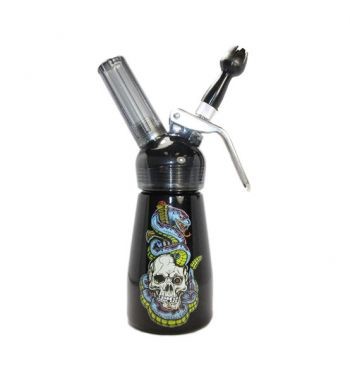 Special Blue Skull & Snake 1/2 Pint Aluminum Dispenser W/ Plastic Head SK25S
